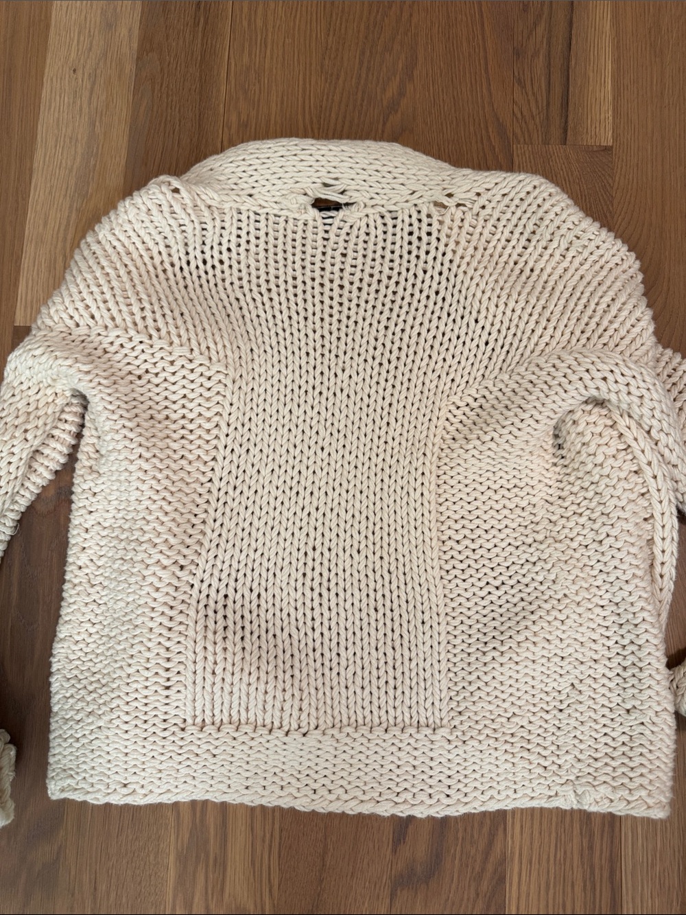 Theory Cream Chunky Open-Front Knit Cardigan - Picture 4 of 6